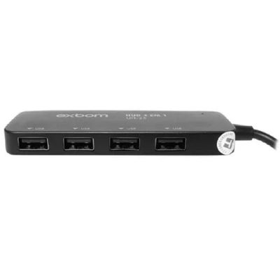 Mini Hub Usb 2.0 4 Portas Slim 480mbps UH-25X Preto