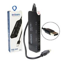 Mini Hub Usb 2.0 4 Portas Slim 480mbps UH-25X Preto