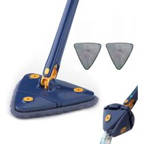 Mop giratório de 360 °, esfregão seco e úmido ajustável giratório de 360 graus, esfregão C/ 2 Pads Microfibra