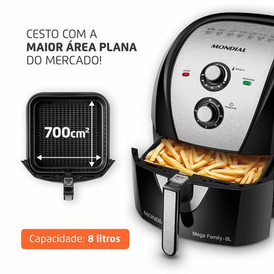 Fritadeira Sem Óleo Air Fryer 8 Litros AFN-80-BI Mondial Preto / 110V