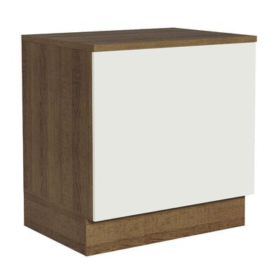Balcão Para Forno De Embutir 80 X 60 Cm Com Tampo Agata, Glamy, Stella Madesa Rustic/branco