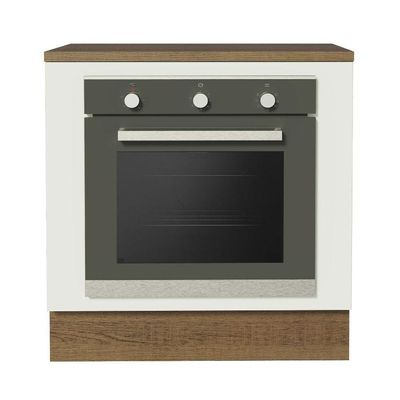 Balcão Para Forno De Embutir 80 X 60 Cm Com Tampo Agata, Glamy, Stella Madesa Rustic/branco