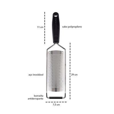 Ralador Aço Inox Face 1 Ponta Antiderrapante Verduras Queijo