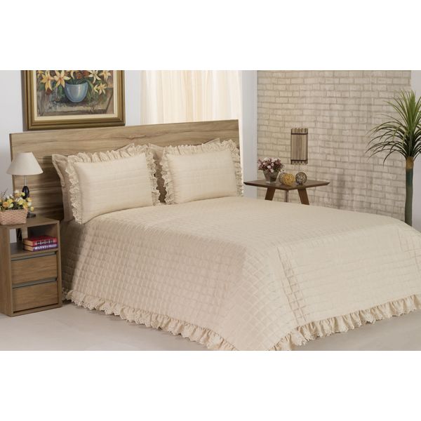 Cobreleito Diplomata King Size 03 Pçs Avelã - Deccoralle