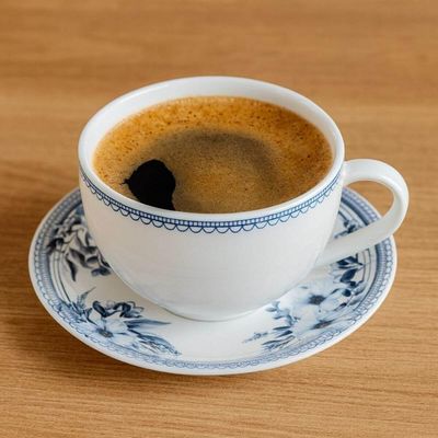 Jogo 6 Xícaras com Pires 250ml Porcelana Decorada Tramontina Azzura Servir Café Chá
