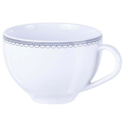 Jogo 6 Xícaras com Pires 250ml Porcelana Decorada Tramontina Azzura Servir Café Chá