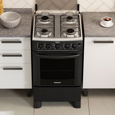 Fogão de Piso Itatiaia Star 4 Bocas com Acendimento Automático Preto / Bivolt