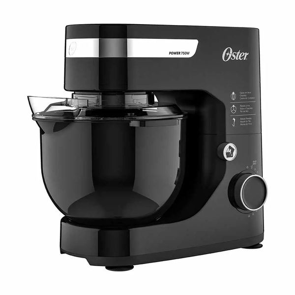 Batedeira Planetária Oster OBAT610 Preta 12 Velocidades - 750W 220V