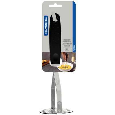 Amassador de Batatas Legumes Manual Tramontina Utilità Inox Espremedor Cabo Ergonômico Preto