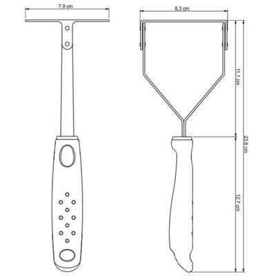Amassador de Batatas Legumes Manual Tramontina Utilità Inox Espremedor Cabo Ergonômico Preto