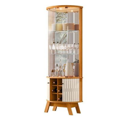 Estante Home Theater Suspenso íris Com Cristaleira Marina Cinamomo Off White – Madetec