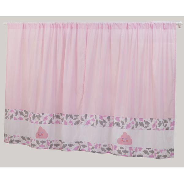 Cortina Infantil Nuvem 2,00m X 1,70m Rosa