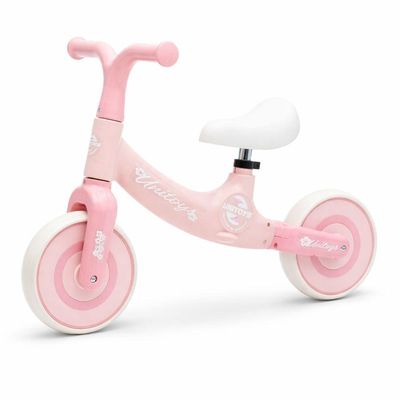 Bicicleta Equilíbrio Infantil Sem Pedal Rosa Ajustável 30kg
