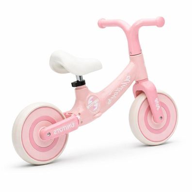 Bicicleta Equilíbrio Infantil Sem Pedal Rosa Ajustável 30kg