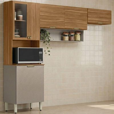 Cozinha Modulada 3 Pecas 250 Cm Mdp Alba Amendola Nude Prime Demobile Amendola Nude Prime