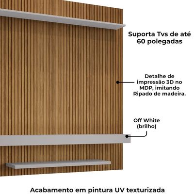 Painel Suspenso Tv 60 Pol 150 Cm Leme Cinamomo Off White Bechara Cinamomo Off White