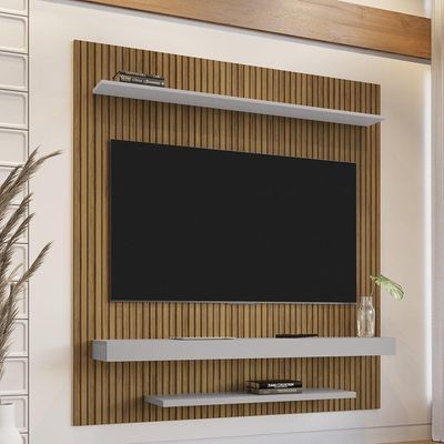 Painel Suspenso Tv 60 Pol 150 Cm Leme Cinamomo Off White Bechara Cinamomo Off White