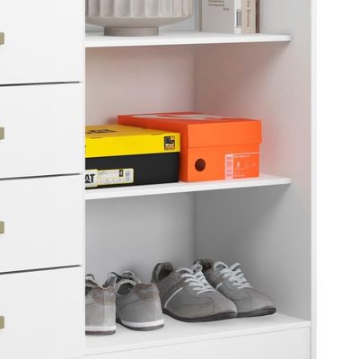 Comoda 4 Gavetas 2 Portas 115 Cm Londres Branco Armoveis Branco