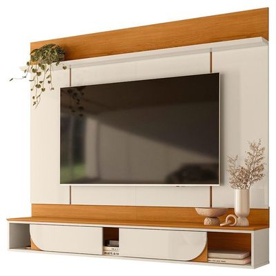 Painel Suspenso Para Tv 65 Pol Aura 2 Portas Deslizantes 182 Cm Cinamomo Off White Madetec