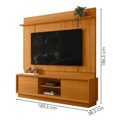 Painel Home Theater Siena Para Tv 75 Pol 2 Portas 184 Cm Cinamomo Madetec Cinamomo