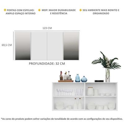 Aparador Buffet 4 Portas Vegas Multimóveis V3561 Branco