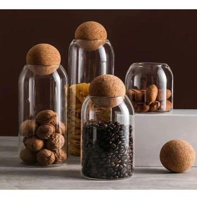 Pote De Vidro Liso Com Esfera De Cortiça 1,1l Lyor
