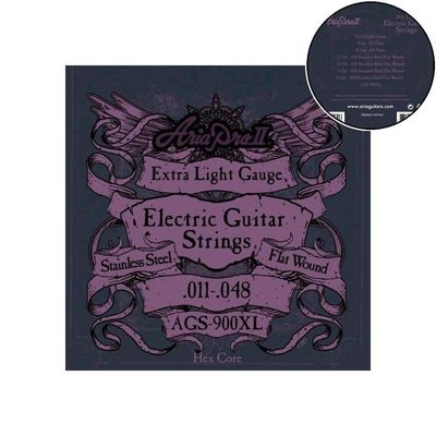 Encordoamento Guitarra Flat Wound .011 Aria Pro Ii