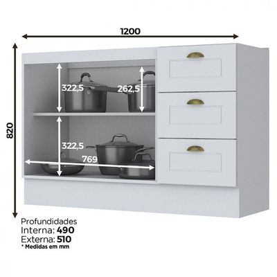 Cozinha Modulada Henn Americana 2 Peças Branco