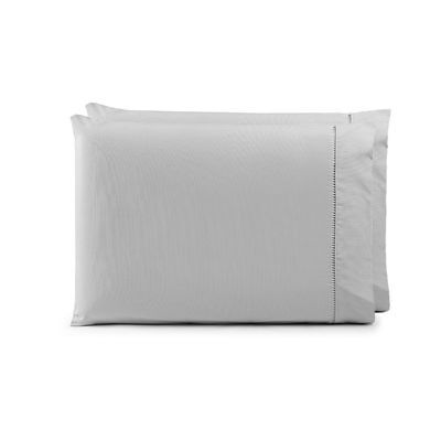 Par de Fronhas 70cm x 50cm 2 Peças Paris  Percal 150 Fios 100% Algodão - Cinza