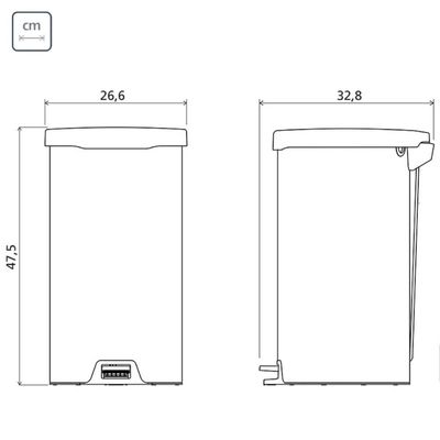 Lixeira Redonda com Pedal 20L Tramontina New Aço Inox Polido para Banheiro Cozinha Escritório