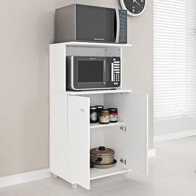 Balcão Para Forno E Microondas Com 2 Portas Cr20007 Branco