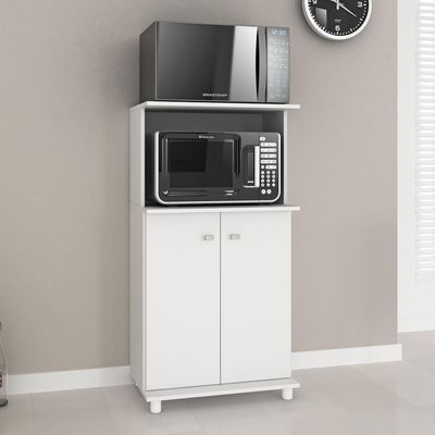Balcão Para Forno E Microondas Com 2 Portas Cr20007 Branco
