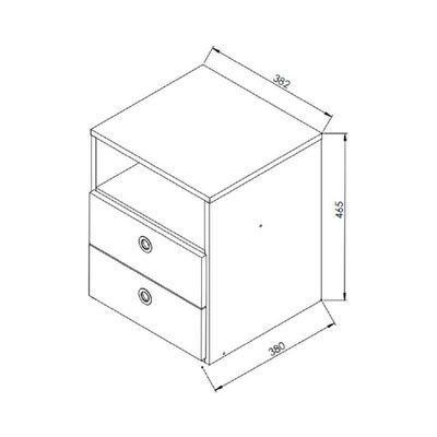 Mesa De Cabeceira Com 2 Gavetas Multimóveis Branca Branco