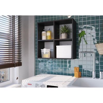 Armário Lavanderia Com Prateleiras Multimóveis Cr30034 Preto Preto