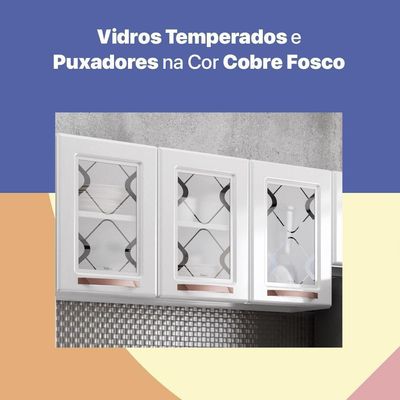 Armário De Cozinha De Aço Aéreo Triplo 120 Cm Branco
