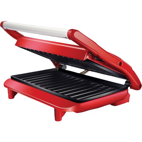 Grill Elétrico Lenoxx Panini Life Inox PGR155 com Coletor de Gordura Vermelho 127V 127V