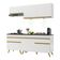 Armário De Cozinha Compacta 190cm Com Leds Veneza Up Multimóveis V2030 Branco/dourado Branco/dourado