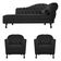 Kit Diva Recamier Diana 185Cm Lado Esquerdo E 02 Poltronas Julia Suede - Doce Sonho Móveis Preto