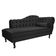 Kit Diva Recamier Diana 185Cm Lado Esquerdo E 02 Poltronas Julia Suede - Doce Sonho Móveis Preto