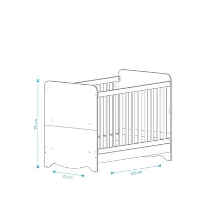 Berço Modelo Americano Ben - Moveis Peroba Branco Brilho
