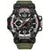 Relógio Digital Masculino à Prova De água 5atm Duplo Display Esportivo Quartzo Exército Verde
