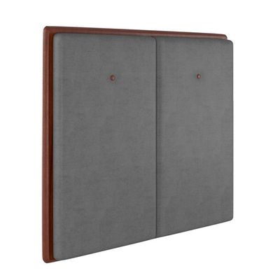 Cabeceira Estofada Queen 160 Cm Coral Veludo Cinza