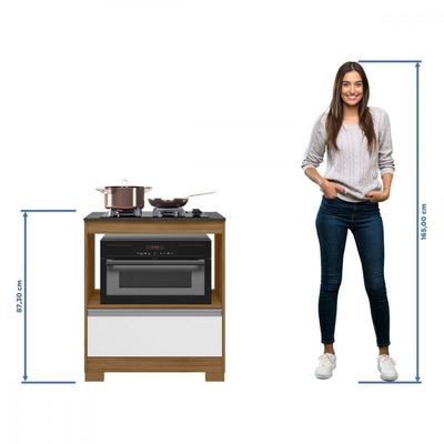 Balcão Para Cooktop 4 Bocas Notável 3110 Freijo-branco