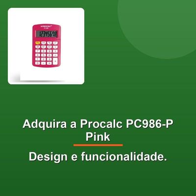 Calculadora Pessoal Procalc Pc986-p8 Dígitos Pink