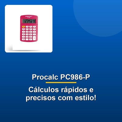 Calculadora Pessoal Procalc Pc986-p8 Dígitos Pink