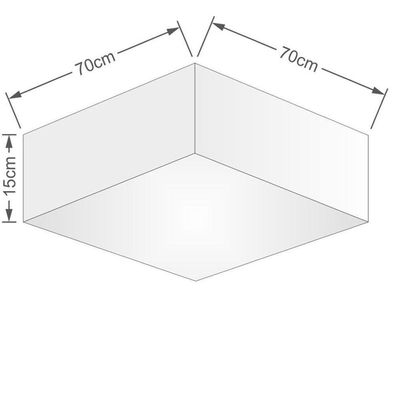 Plafon Quadrado Md-3056 Cúpula Em Tecido 15/70x70cm Rústico Cinza - Bivolt