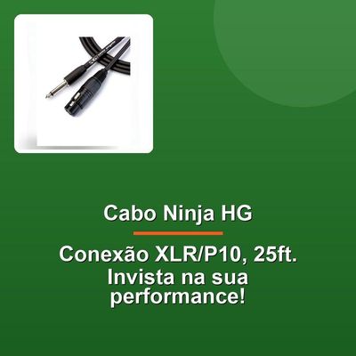 Cabo Microfone Ninja Hg 0,20mm P10-xlr 25ft Preto