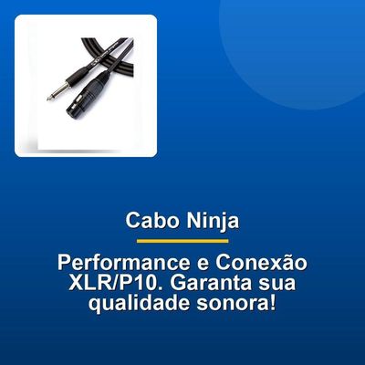 Cabo Microfone Ninja Hg 0,20mm P10-xlr 25ft Preto