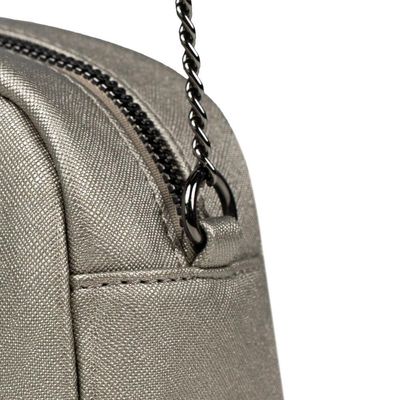 Mini Bolsa Feminina Transversal Com Correntes Ônix U / Ônix