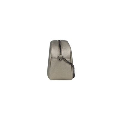 Mini Bolsa Feminina Transversal Com Correntes Ônix U / Ônix